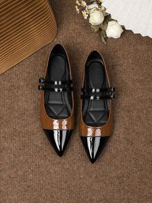 2026 New Arrival Women Simple Style Flat Mary Jane Shoes - Black Beads Followed By Dark Brown Beads - View 4