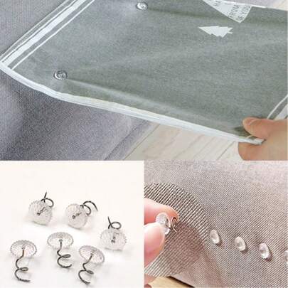100pcs Bed Skirt Clips - Transparent Head Twist Lock Clips For Indoor Decoration, Sofa Covers, And Bed Skirts. Easy To Install And Removable To Secure Bed Skirts To Mattress.