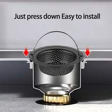 1pc Stainless Steel Black Round Kitchen Sink Strainer - Fine Mesh Drain Basket, Easy To Clean, Dishwasher , Anti-Rust Design, Anti-Clogging, Kitchen Sink Strainer, Anti-Clogging Tool - D - View 12
