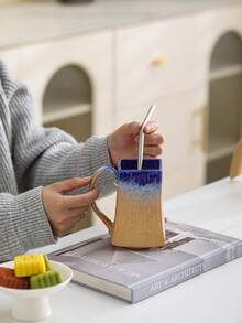 1 chiếc cốc sứ tráng men rạn độc đáo 450ml, thích hợp làm cốc espresso, cốc cà phê latte art, cốc nước, cốc đôi, cốc trà chiều văn phòng, cốc đồ uống, cốc sữa ăn sáng tại nhà, cốc sứ dung tích lớn. - Nhiều màu - Xem 4