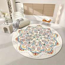 1pc Colorful Mandala Round Floor - Washable Bohemian Style Carpet Living Room, Bedroom, Office, Housewarming And Holiday Present, Vibrant Home Decor, Office Decoration, Bedroom Rug, Bohemian Style, Soft Texture, Fashionable Carpet, Decorative Item, Decorative Rug, Bedroom Decor, Small Rug, Carpet, Home Decor, Living Room Carpet, Living Room Small Rug, Bedroom Rug, Living Room Home Decor, Outdoor Rug, Washable Carpet No Plush Surface - 1PC - 查看 8