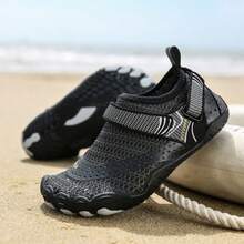 Couples' Beach Water Shoes, Five-Finger Design, Outdoor Casual Shoes, Shock-Absorbing Drainage Holes - Black - View 7