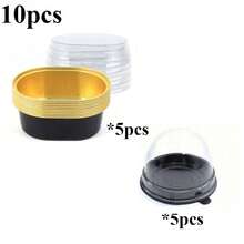 100/50/25/10/5pcs Oval/Semi-Circular Semi Ripe Cheese Molds With Lids, Suitable For Baking Pudding, Cakes, Snacks, Desserts, Caramel Pudding, Cupcakes, Pies, Caramel Pudding, Pancakes, Cupcakes, Etc. Mini Pudding Cups, Suitable For Parties, Weddings, Birthdays And Other Occasions. Half Circular Box Baking Packaging Box, Kitchen Baking Tools, Kitchen Supplies - Multicolor - View 19