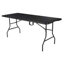 SELECTSHOP Mesa Plegable 1.80 Metros Comedor para Jardin Plegable Mesas De Plastico Resistente Tipo Portafolio de Trabajo Multiusos Comedor Grande para Jardin Negra  0581957 - Negro - Ver 9