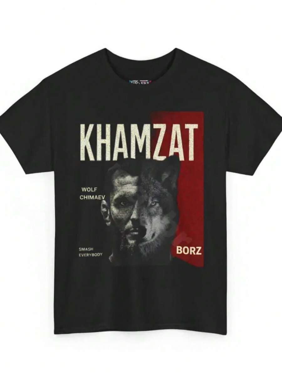 Hamzat Chimaev Shirt Bolts Wolf UFC Fighter T-Shirt, MMA Champion Fan Gift, Fight Sports Graphic T-Shirt - 黑色 - 查看 1