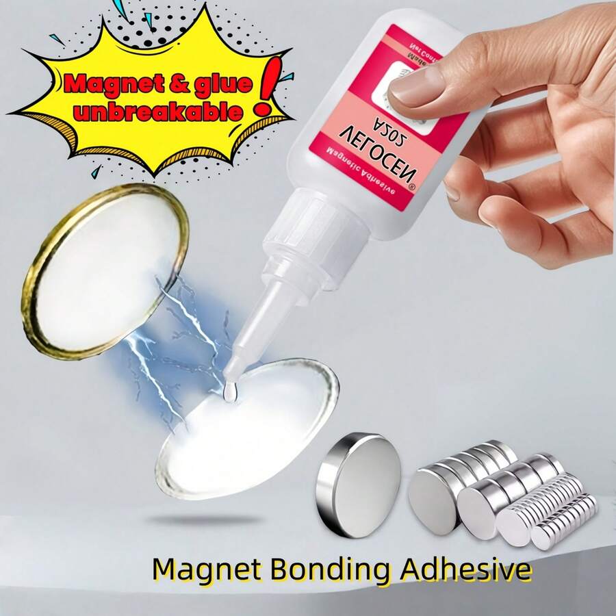 Keo dán nam châm mạnh, độ nhớ cao, khô nhanh, chắc chắn, nam châm PVC trong suốt, keo dán nam châm kim loại kèm ống nhỏ giọt định vị, loại khô nhanh, keo dán thứ hai, keo dán nam châm định vị thứ hai, keo dán kim loại - 30g - Xem 1
