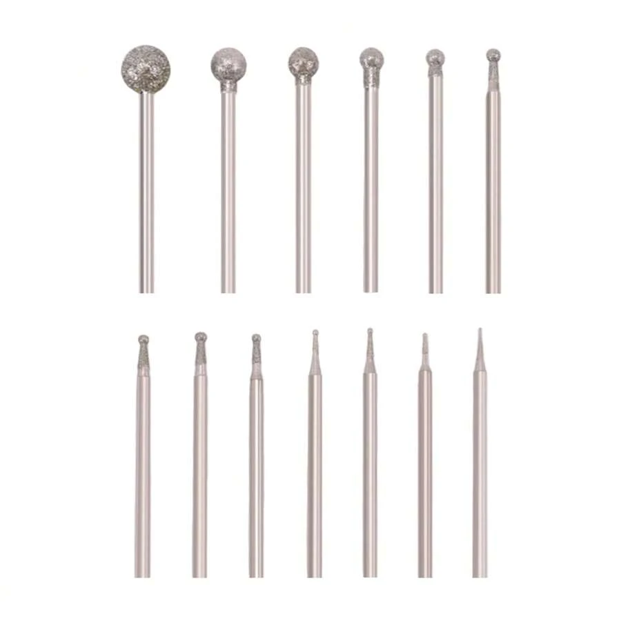 13 Pcs Ball Shape Burr Mounted Grinding Burs Stone Carving Set With 3/32 Inch Mandrel For Rotary Tools - Multicolor - View 1