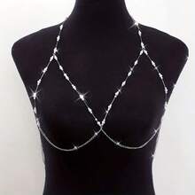 1pc Elegant Women's Body Chain, Shoulder Chest Jewelry For Parties Nightclubs Special Occasions - Vàng - Xem 4