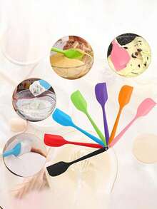 1/5/10件套硅胶刮刀，耐热，适用于烘焙、烹饪、搅拌、刮取，可用洗碗机清洗 - 彩色 - 查看 4