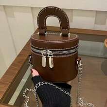 Wholesale 2026 New Arrival Exquisite Portable Makeup Cosmetic Box Case, Mini Bag Shoulder/Crossbody Bag For Women - Brown - View 10