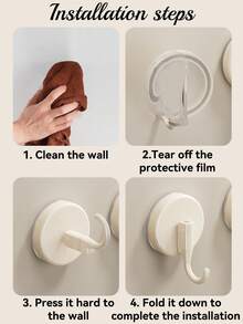 Bộ 2/4 móc hút chân không, không cần khoan, móc treo tường siêu chắc chắn cho phòng tắm, nhà bếp, cửa sổ nhẵn, có thể tháo rời và tái sử dụng, giá treo khăn tắm, móc treo quần áo. - Móc hút chân không - Xem 9