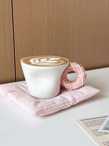 1 Stück 320g handgefertigte keramische Donut-förmige Tasse mit Brot-förmigem Henkel, inklusive Brot- und Keks-förmigem Löffel, ideal für Heimdekoration, Geschirr, Partys, Zusammenkünfte, Nachmittagstee, Café, Geschenke und Feiertags-Dekoration - Verschiedenfarbig - Übersicht 10