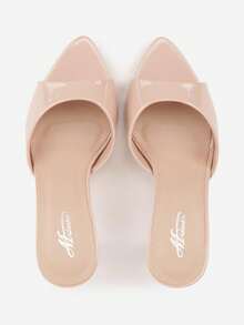 Sandalias de tacón con punta afilada para mujer - Sandalias suaves y elegantes para la tarde/fiesta - Beis - Ver 6