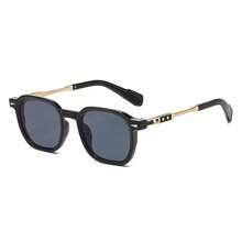 1 Pair Retro Square Black Gold Fashion Glasses For Men, High-End Driving UV Protection - Fang Xing - View 3