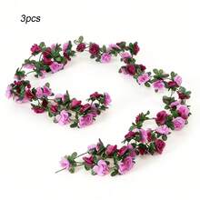 Dây hoa hồng nhân tạo (1/3/5 bông), thích hợp trang trí tiệc cưới, phòng ngủ, phòng khách, phòng tắm, treo tường, sân vườn, trường học, tiệc sinh nhật, ngày lễ tình nhân, Giáng sinh, năm mới. - Nhiều màu - Xem 9