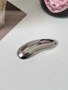 1枚女士简约金属亮面胸针，时尚高端配饰，可用于装饰连衣裙和外套 - 銀色 - 查看 3