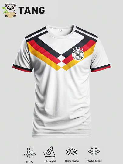 Camiseta de local del equipo nacional de Alemania 25/26, cómoda camiseta deportiva de cuello redondo, camiseta de fútbol suave y ligera, adecuada para partidos, entrenamientos, uso casual, regalos