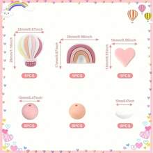 18颗彩虹硅胶珠套装，适合制作手指饰品，DIY工艺配件，可用于项链、手链、钢笔等。 - DIY彩虹矽膠珠套裝 - 查看 10