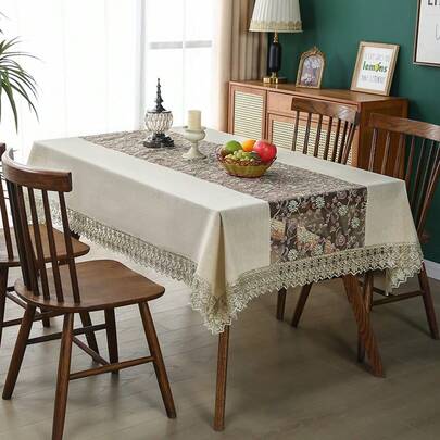 HXARTMIS 1 chiếc khăn trải bàn hình chữ nhật màu be thanh lịch, viền ren hoa, dùng để bảo vệ bàn ăn hình chữ nhật, khăn trải bàn viền thêu, khăn phủ bàn ăn tròn, khăn trải bàn tròn trang trí, khăn trải bàn nhà bếp bằng nhựa, khăn trải bàn chống trượt có thể tái sử dụng. Thích hợp cho gia đình, phòng ngủ, phòng khách, nhà bếp, phòng ăn, ngoài trời, tiệc tùng, đám cưới, sinh nhật và các dịp khác. Cũng thích hợp cho Ngày Valentine, Ngày của Cha và các ngày lễ theo chủ đề khác. Có nhiều kích cỡ khác nhau.