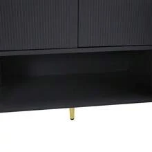 Shoe Cabinet, Shoe Rack With 2 Drawers And 4 Doors, Metal Feet, Dimensions: W130/W37/H100, Black - 黑色 - 查看 10