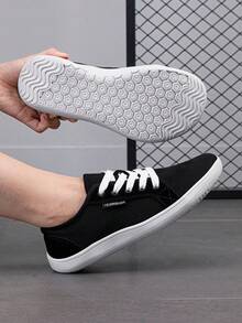 HOBIBEAR Giày đế bằng rộng, thoáng khí, tối giản, thoáng khí, thoải mái cho nam và nữ, thích hợp chạy bộ đường mòn hoặc đi bộ. - Đen và trắng - Xem 2