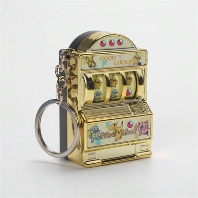 pokemon 迷你老虎机钥匙扣，时尚钥匙圈，适合钥匙包或汽车装饰，是送给同学、朋友、家人的理想礼物，也适合情人节、生日、派对装饰、汽车配件、包包装饰、学生等场合，可爱哥特/Y2K风格