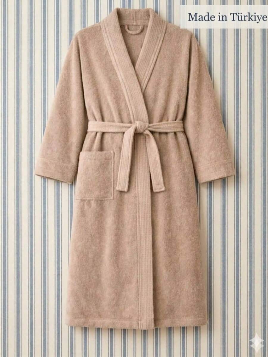 RASELA HOME Bathrobe - 70% Cotton 30% Polyester - Gold - View 1