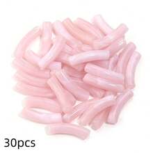 30pcs Tie Dye Acrylic Curved Tube Beads Mix, Fashion Jewelry Making DIY Beads, Spacer Beads For Women Necklace Bracelet Craft Decoration Accessories - Bent Tube - View 28