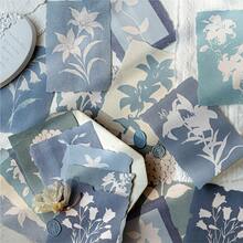 20 pièces Papier mémo asymétrique vintage avec fleurs fraîches, matériaux de décoration d'arrière-plan pour scrapbooking et journal DIY pour les amateurs d'artisanat - Rectangle - Voir 3