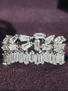 1 PC Luxury Cubic Zirconia Ring For Women For Wedding Engagement Anniversary Party Jewelry Valentine's Day Gift - 1# - View 1