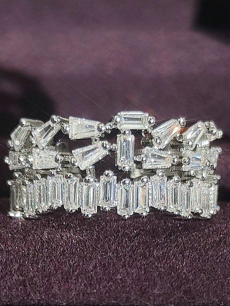 1 PC Luxury Cubic Zirconia Ring For Women For Wedding Engagement Anniversary Party Jewelry Valentine's Day Gift - 1# - View 1