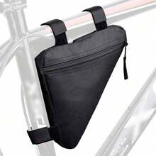1pc Black Bicycle Triangle Bag, Mountain Bike Front Frame Top Tube Tool Bag, Bicycle Handlebar Saddle Bag And Bicycle Accessories - Black - View 1