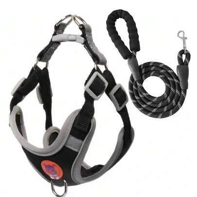 Bộ sản phẩm gồm 1 bộ đai phản quang và dây xích chống nghẹt thở 1.5M, đai thoáng khí phù hợp cho chó và mèo cỡ nhỏ và trung bình, áo vest cho chó con, bộ phụ kiện dây xích và đai cho chó.