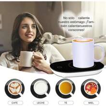 Calentador de Tazas Eléctrico con Sensor Inteligente, Placa Calentadora de Café 16W, Mantiene Calor para Café, Té y Leche, Uso en Oficina y Hogar (Sin Taza) - Negro - Ver 7