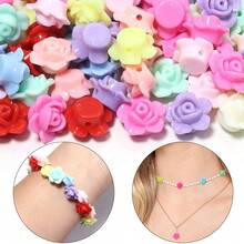 100 pcs Manik Resin Mawar Mini Warna-warni, Sempurna untuk Membuat Kalung, Gelang, Bangle, Gantungan Kunci dan Aksesori Perhiasan Lainnya - mawar - View 4