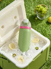 Owa Laa Avocado Green Water Bottle,32oz/945ml,With A Straw,Keeps Drinks Hot Or Cold,Can Hold Iced Drinks And Water,Has A Beautiful Appearance,Suitable For Leisure,Work,Sports,Indoors And Outdoors,Suitable For Students And Office Workers,As A Gift - 橄欖綠 - 查看 3
