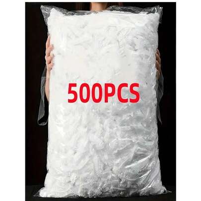 500/200/100/50pcs Elastic Food Wrap Film - Stretchable Transparent Plate Covers, Disposable And Reusable, Odorless Kitchen Food Wrap, Dust-Proof, Suitable For Home, Can Cover Bowls And Plates, Disposable Transparent Plastic Food Wrap Bags, Transparent Kitchen Plastic Bags