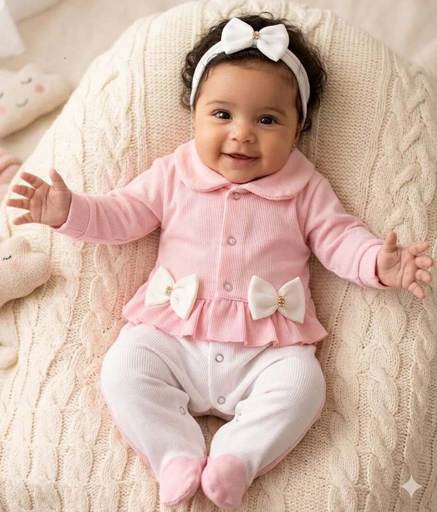 Baby Girls Jumpsuits - Baby Pink - View 1