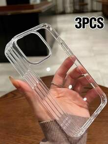3pcs Classic Transparent Full Body Shock-Proof Phone Case, Soft TPU Shell With Large Cutouts, Compatible With IPhone 17, 17 Pro, 17 Pro Max, 16, 16 Pro Max, 15, 14, 13, 11, 13, 14 Pro Max, Waterproof, Shockproof, Anti-Fall, Anti-Scratch - Clear - View 23