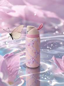OwaIa(Sugar Fairy)Outdoor Sports Bottle,32oz/945ml Double Wall Vacuum Insulated Outdoor Cycling Water Bottle,Stainless Steel Heat Resistant Ice Water Cup With Straw,Can Keep Hot Or Cold Drinks Hot For 8-12 Hours,100% Leak Proof Outdoor Hiking Water Bottle,One Hand Press Open Lid,Capable Of Holding Frozen Beverages.Exquisite Appearance,Meticulous Workmanship,Suitable For Outdoor Camping,Mountaineering,Gym,Cycling And Travel - 粉紅色蝴蝶 - 查看 5