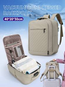 Wizz Air Ryanair联名款登机背包，尺寸40x20x30厘米，包含真空压缩袋和手动充气泵，设有鞋袋、可折叠座椅和机舱收纳袋，适合短途旅行，男女通用简约设计，登机包，返校礼物 - 彩色 - 查看 3