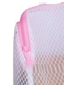 Durable Rectangular Laundry Bag, Made Of Woven Polyester Honeycomb Mesh With Zipper And Handles, Great For Socks, Underwear And Travel Clothes - View 3