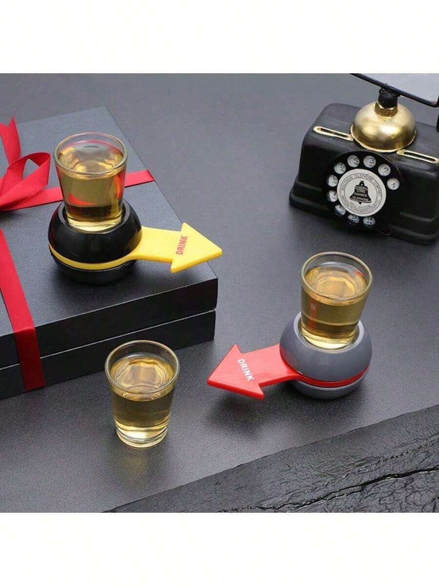 Rotary Russian Roulette Alcohol Party Toy Shot Glass Drinking Game Set With Non-Slip Base And Glass Holder - Multicolor - View 1