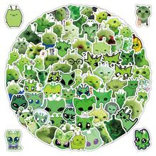 100PCS Funny Alien Cat Meme Stickers Green Alien Decals For Phone Laptop Suitcase Notebook Skateboard Alien Cat Stickers - Multicolor - View 1