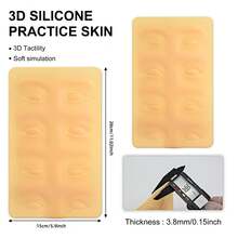 DQFART Bộ 1/2/3/6 miếng dụng cụ luyện tập kẻ lông mày và kẻ mắt 3D mô phỏng da thật, làm bằng cao su silicon, phù hợp cho người mới bắt đầu trang điểm và nghệ sĩ chuyên nghiệp luyện tập. - Xem 3