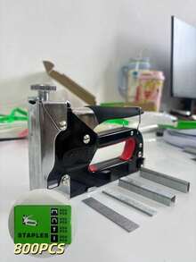 4-In-1 Heavy Duty Stapler, Stainless Steel Manual T/U/I/П Shaped Staples, Multi-Functional DIY Tool Suitable For Soft Packaging And Woodworking - Multicolor - View 12