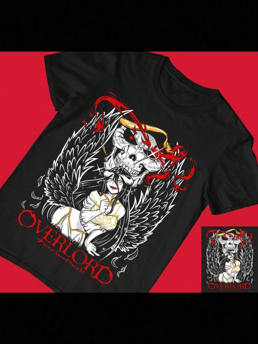 Overlord Ainz Ooal Gown New Unisex T-Shirt Albedo Overlord,Anime,Graphic Tee - 黑色 - 查看 1