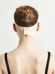 1pc Women's V-Shaped Face Mask Band - Facial Bandage, Suitable For Home/Sleep/Sports/Yoga And More Occasions. - Beige - View 5
