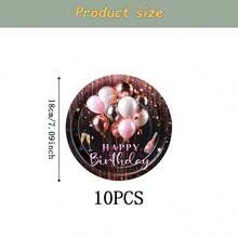 Birthday Party Disposable Tableware Set, 7/9 Inch Party Plates, Disposable Paper Plates, Cups, Napkins, Suitable For Holidays, Weddings, Engagements, Birthdays, Parties, Celebrations - Multicolor - View 14