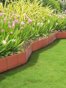 5/10/20 pezzi Recinzione decorativa per prato, bordo in plastica effetto pietra per giardino, aiuola, cortile, patio, recinzione divisoria da giardino a incastro - multicolore - Visualizzare 8